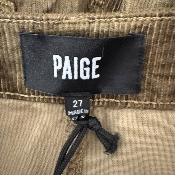 Paige - NWT Harper Ankle Wide Leg Pant Olive Corduroy Sz 27 - Picture 8 of 10